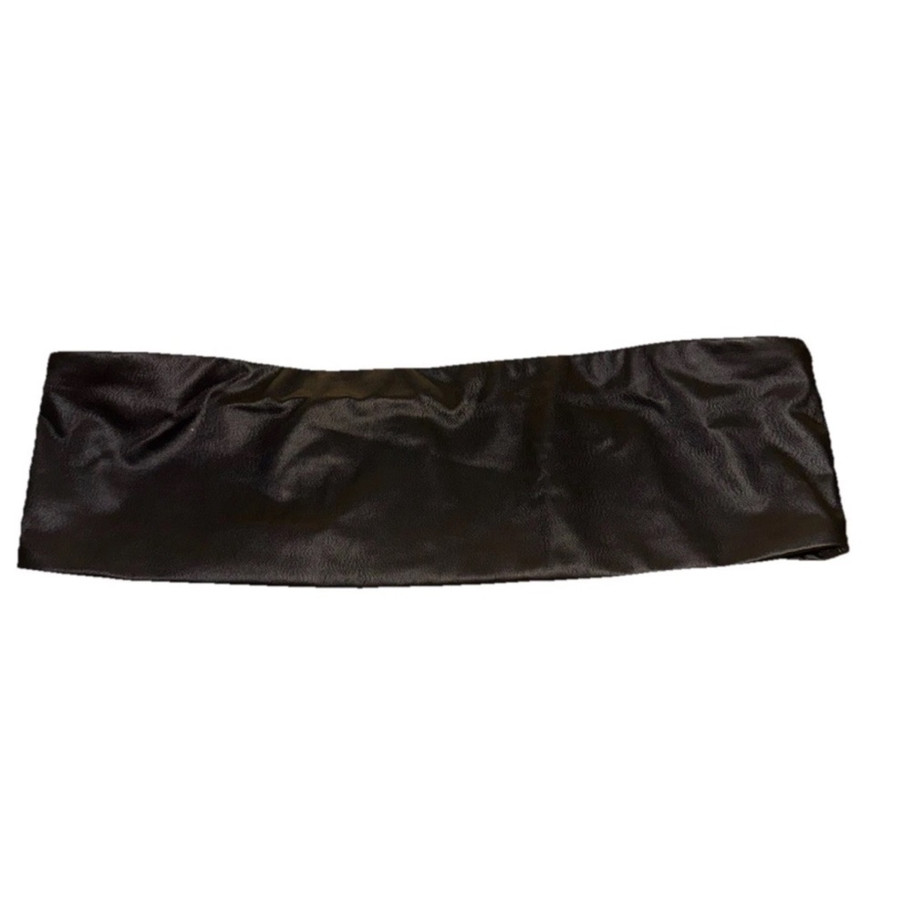 SKIMS Micro Pleather Swim Bandeau Top Women’s Large in Onyx